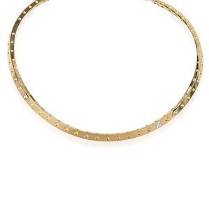 Roberto Coin Pois Moi Hinged Diamond Choker Necklace in 18k Yellow Gold 0.08 Ctw